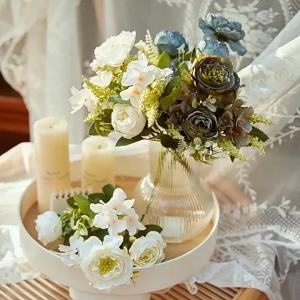 Artificial Flower Silk Hydrangea Peony Wedding Bride Bundle Home Room Party Vase Decora Outdoor Garden Diy Gift Wreath Scrapbook