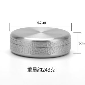 Portable Small Flat Pure Tin Tea Canister Sealable Smoke Thread Box Handmade Metal Craft Personal Carry-On Medicine Box