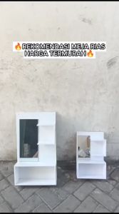 Rak Kosmetik Rias Gantung / Meja Kosmestik Rias Cermin Kaca Mini Kecil 40x25