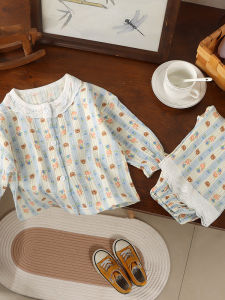100% Cotton Loose Fitting Nine-Sleeve Childrens Sleepwear