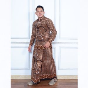 Baju Batik Pria Dewasa Batik Pria Lengan Panjang Lengan pendek Setelan Sarung Celana Batik Pria Murah Terbaru Casual Formal Full Furing Promo Batik Wisanggeni Solo Motif Wayang Bima Hitam  Coklat