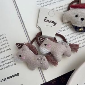Girls Cartoon Animal Elastic Hair Bands Cotton Ponytail Holder Toddler Children Hair Accessories Doll Hair Tie