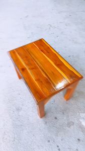 โต๊ะไม้สัก 40x60x40 ขนาด พื้นเรียบ ขาเต็มหนา แข็งแรง โต๊ะวางตู้ปลา ไม้สักแท้ 100% ประกอบสำเร็จพร้อมใช้งาน