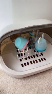 Baby Feeding Bottle Storage Box Dustproof Baby Bottle Storage Box Tableware Cupboards Container奶瓶收纳盒带沥水架