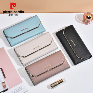 Pierre Cardin Ladies Long Genuine Leather Wallet Fashion Handbag Stylish Clutch Bag Business OL Style Coin Pocket Card Slot