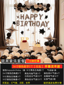 Birthday Balloon Happy Party Decorations Set Scene Layout Girlfriend Room Girl Background Wall Goddess 18