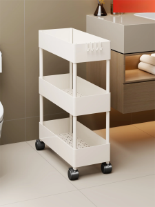 Mobile Bathroom Storage Rack Slim Design