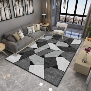COD PH STOCK Customize Carpets Big size 3D Geometric bed Lounge decoration Printed Carpet home living Non-Shedding Grey Floor Carpet for Living RoomBedroomDining Room YOGA MAT
