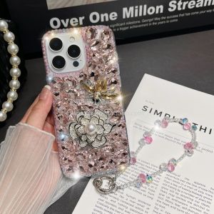 Luxury Rhinestone Full Cover Anti-Fall iPhone Case for Apple 15ProMax 16New 16Promax 14Pro 13Women 12Pro 15Plus XR with Rhinestone