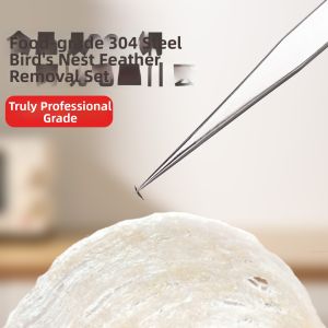 Birds Nest Feather Picker Stainless Steel Tongs Tweezers Set