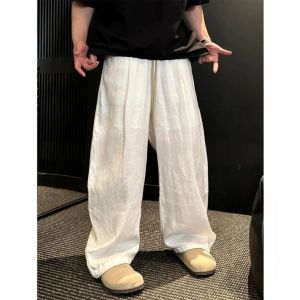 Quần Ống Rộng Phong Cách Mỹ Cổ Điển Cho Nam Mùa Hè Mỏng Thoáng Khí Thời Trang Đa Năng Quần Ống Rộng Hợp Thời Trang