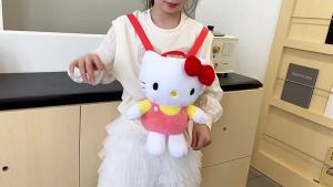 Cartoon KT Cat Small Backpack Childrens Fun Coin Purse Travel Leisure Snack Pack Cute Plush Small Backpack