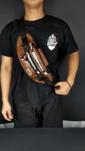 Tas Selempang Pria Polo Amstar Bahan Kulit PU Waistbag Tas Pinggang Terbaru
