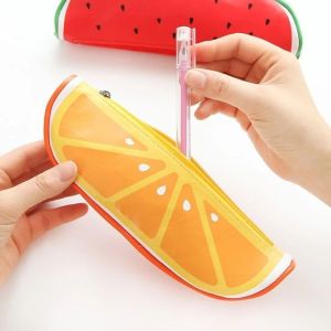 Tempat pensil motif buah unik bahan tebal bagus berkualitas terbaru motif jeruk semangka