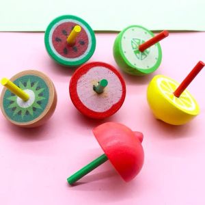 Wooden Rotate Small Spinning Top Toy Kids Hand Twist Boys and Girls Hand Turn Creative Retro Gyroscope Small Gift