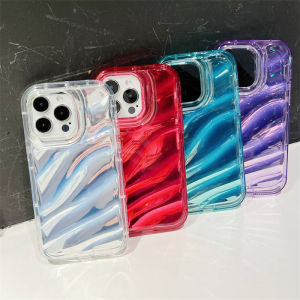 ZAY Casing Ponsel Transparan Ripple & Casing Lunak Silikon Laser Cocok untuk iPhone 14 XR iPhone 13 11 Pro