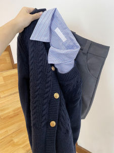 Womens Slim Fit V-Neck Knitted Sweater Cardigan Embroidered Autumn Winter Style Casual Soft Long Sleeve Short Coat Jacket