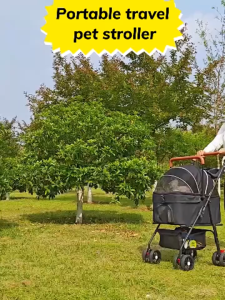 2Days⭐Local+COD⭐Foldable Pet Stroller For Dogs & Cats - Lightweight Detachable Travel Carrier With Removable Basket Breathable Mesh Design For Small Pets Outdoor Walking/Vet Visits