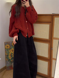 PEIZIXUAN | Stylish Knit Cardigan Red