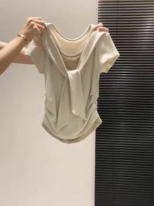 LUOSHAO | Striped Colorblock T-Shirt Design Flattering