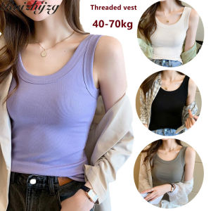 Ruizhijzg 2023 เสื้อกล้ามเซ็กซี่ 40-80กก สีทึบยาว เสื้อยืดแขนกุด ราคาเสริมสวย สำหรับผู้หญิง