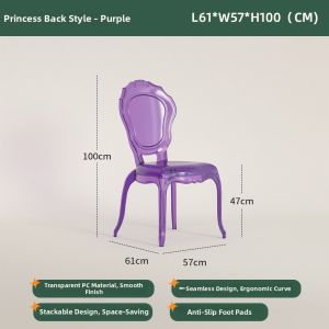 NANGUAHEZI | Princess Chair Transparent Crystal Acrylic Dining Chair