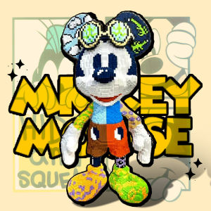 Mickey Mouse Minnie Block Building Toys High Difficulty Large Size Adult Version Educational Assembly Toys Mouse Figurine Decoration