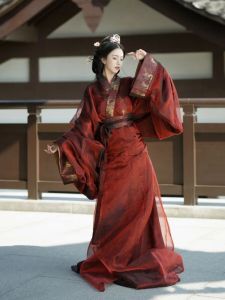 Stunning Blue Hanfu Spring Autumn Cold Tone Womens Straight Hem Trail Large Quantity New 2025 Court Dance Traditional Costume