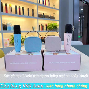 micro karaoke bluetooth K1 Karaoke Loa Bluetooth Mini Tặng Kèm Micro Hát Không Dây Có Tay Cầm Bass Hay - Toy City