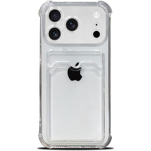 Ốp Điện Thoại Trong Suốt Có Khe Đựng Thẻ Cho iPhone 17 Pro Max Air 17E 16E 16 Plus 15 14 13 Mini 12 11 SE 2022 2020 Chất Liệu TPU Chống Sốc