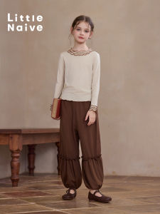 Little Naive | Childrens Clothing Set Wooden Ears Decorative Top and Flower Bud Pants