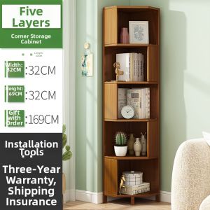 Corner Shelf Bookcase Multi-level Storage Rack