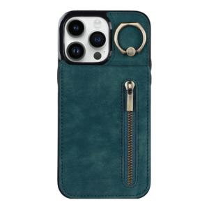Luxury Leather Foldable Ring Phone Case with Card Slot for iPhone 15 pro 14 Max 13 Trendy High-End Style Protective Cover