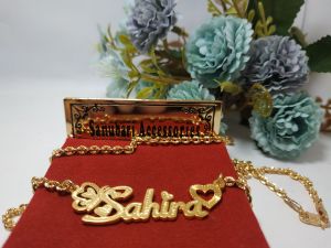 Kalung Ukir Nama Bisa Custom Nama Sendiri Kalung Liontin Nama Lapis Emas
