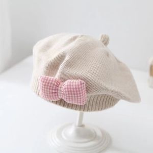 Bows Baby Girl Hat Knitted Spring Toddler Cap Kids Beret Hats for Girls Accessories Infant Beanie 1-4Y