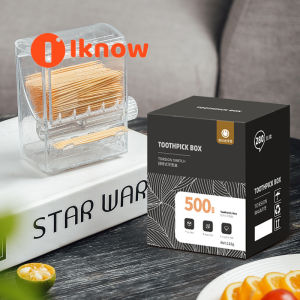 I know Creative vending machine type toothpick box transparent PC toothpick bottle twisting rotary toothpick cartridge convenient square toothpick jar