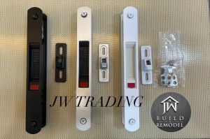 H5 Series (No Key) 32mm Aluminium Sliding Door Lockset (Black /Silver/White) DIY Home