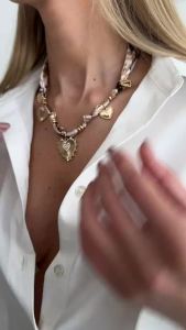 SHIXIN Boho Rhinestone Large Love Heart Pendant Necklace Women Retro Woven Silk Scarf Choker Necklace Fashion Vacation Jewelry