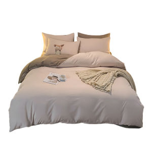 Pure ผ้าฝ้าย หอพักคนเดียว 1.8 ปกผ้านวมชุดสี่ชิ้นไม่ทั้งหมด ผ้าฝ้าย ชิ้นเดียวสไตล์โมเดิร์นมินิมอล