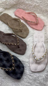 รองเท้าแตะหัวตัดร้อยโซ่พื้นโซฟาGooddyงานแฟชั่นหรูหราพื้นยางทนมาก(WR49)🔥🔥 ส่งจากไวส่งเร็วส่งจากไทย