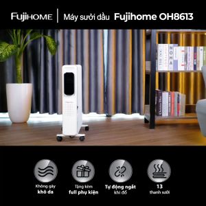 Máy sưởi dầu OH8613 Nhập Khẩu không khô da FUJIHOME lò sưởi phòng 13 thanh không đốt oxy điều khiển từ xa heaters fin