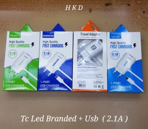 CHARGER  CASAN BRANDED LED   MICRO USB + 1 USB  2.1A