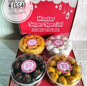 Paket Kue Khas Lebaran isi 4 Toples 250grm Free Packing dus tambahan & bubelwrap