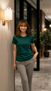 Crown B1T1 Ladies Premium Cotton Round Neck Tshirt women zumba wear outfit for women original tshirt for ladies
