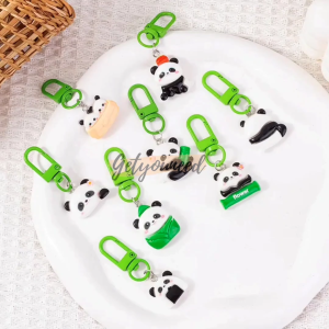 GYN Gantungan Kunci Panda/ Cute Panda Keychain Resin/ Panda Clip Keychain Edition/ 3D Keychain Panda
