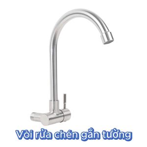 Vòi rửa chén lạnh gắn tường Inox 304 Hobby home decor VT2
