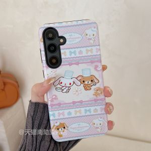 Creative Dual-layer Protection Case for Samsung S25 Ultra Edge S24+ S23U Cute Cartoon Full Cover Anti-fall High-End Feel