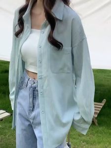 3PCS/Single Korean Style Outfits for Women Plain Lapel Collar Blouse Stripe Sling Wide-leg Pants Females Students Set Wear