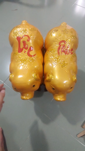 Heo đất tài lộc dài 33cm sơn bóng phản quang hàng cao cấp