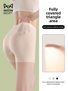 miiow | High-Waist Invisible Seamless Foundation Liquid Safety Pants Three-Inch Shorts Anti-Light Walking Womens Underwear Cat Person